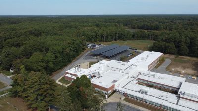 From Above
Rochester Memorial School’s nearly completed solar array built atop their rear parking lot.
