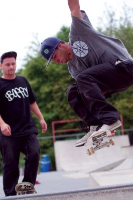 Skate Shredfest
A "Skate Shredfest" event, held on June 25, 2011 in Mattapoisett, raised money for skate park located behind the Mattapoisett Police Station. With several different categories in the competition, including "Best Trick Jam" and "High Ollie", local skaters had a chance to show off their tricks for a good cause. Photos by Felix Perez.
