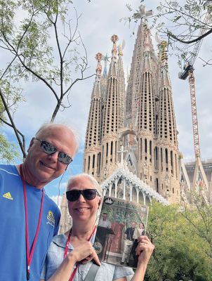 Barcelona, Spain
The Wanderer travels with Mattapoisett residents Carol and Brien Barnewolt to Barcelona, Spain, where they prepare to enter Antoni Gaudi's masterpiece, Basilica of the Sagrada Familia.
