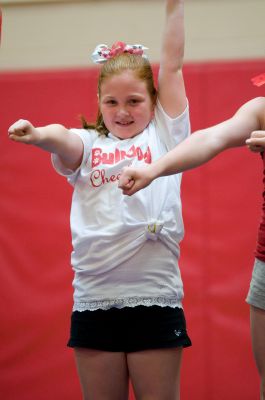 Catch the spirit! 
It was some tween fun at Old Rochester Regional High School on Sunday, September 5, 2010 when the schools varsity cheerleaders provided a cheer clinic fundraiser for young, aspiring cheerleaders. These younger cheerleaders will join the varsity squad at the ORR/Nauset football game on September 11, at the ORR David Hagen field at 7:00 pm. For more sports and ORR information, read the articles in this weeks issue from ORR students Anne Smith and Ben Resendes. Photos by Felix Perez.
