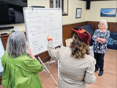 Murder Mystery
Authors Sharon Healy-Yang, Edith Maxwell and Kit Irwin of Sisters in Crime did some sleuthing at a special murder mystery event at the Mattapoisett Free Public Library on Wednesday, October 7. Photo by Jeanne Hopkins
