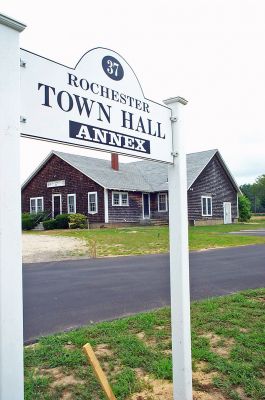 Rochester Branches Out
The newly-opened Rochester Town Hall Annex, located in a renovated rear portion of the historic Rochester Womens Club at 37 Marion Road (Route 105), now houses all of the towns so-called permitting departments including the Building Department, Board of Health, Planning Board, Conservation Commission, Soil Board, and various inspection services. The annex is open 8:30 am to 4:00 pm, Monday through Thursday, and 8:30 am to 12:00 noon on Fridays. The Building Department is also open additional hours on Monday from 1:00 to 8:00 pm. (Photo by Kenneth J. Souza).
