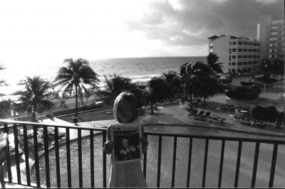 02-14-02-2
Allison Roney, a second grade student at Center School in Mattapoisett (in Miss Haugens class) poses with a copy of The Wanderer during a recent trip with her family to Cancun, Mexico. The background view is from the balcony at the Royal Caribbean overlooking the ocean and pool area. 2/14/02 edition
