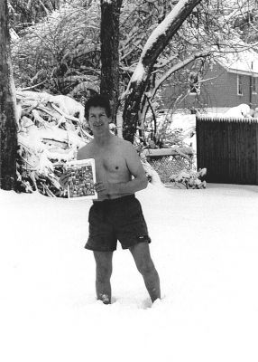 022003-1
Think Spring! John Grabill of Wayland, MA and a summer resident here posed with a copy of The Wanderer during one of our numerous recent snow storms. Alas, spring is still about five weeks away, but like most in our area, Mr. Grabill is hoping it will arrive sooner than later. (Photo courtesy of John Grabill). 2/20/03 edition
