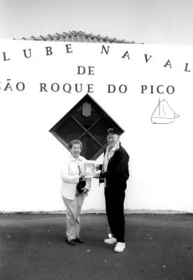 041703-1
Evelyn and Gene Pursley of Mattapoisett posed with a copy of their favorite local newspaper, The Wanderer, during a vacation to the Island of Pico in the Azores just off the coast of Portugal last year. (Photo courtesy of Gene Pursley). 4/17/03 edition
