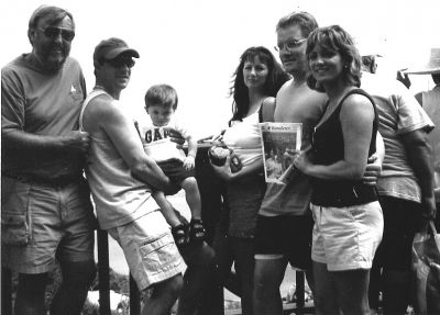 041703-2
Pictured atop Magens Bay in St. Thomas USVI are Wandering Wanderer readers (l. to r.) Roland Vigeant of St. Thomas and Dartmouth; and Marion residents Mark Jones, Brandon Robert Jones, Cynthia Tilden, William Tilden, and Sandra Jones. (Photo courtesy of Sandra Jones). 4/17/03 edition
