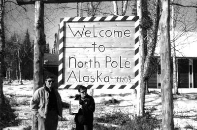 05-23-02-5
Richard and Virginia Cutler of Rochester pose with a copy of The Wanderer at the North Pole in Alaska during a recent April visit. Sadly, there was no sign of that famous bearded guy in the red suit; to which Richard was heard commenting to his wife: Yes, Virginia, there isnt a Santa Claus. 5/23/02 edition
