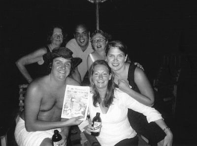 062404-2
A great time was had by several local residents recently in Jamaica. Pictured here posing with The Wanderer are Linda East-Boyd of Marion, Chad Peter of Fairhaven, Auntie Deb Baldwin of Acushnet, Adam Kirby of Rochester, Melissa Traenkle of Marion, and Heidi Nicol of New York. 6/24/04 edition
