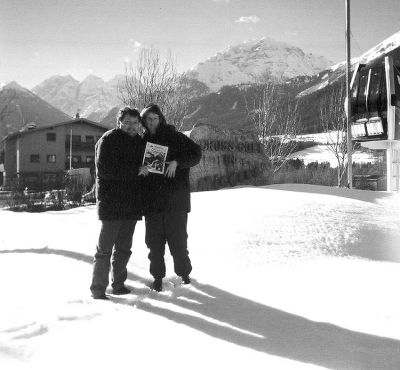 071504-5
John and Veronika Ross of Fairhaven pose with a copy of The Wanderer during a recent visit to Ms. Ross parents in Meiders, Austria. 7/15/04 edition
