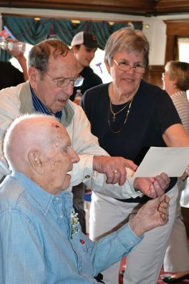 100th Birthday
Ralph Winfield Walker is celebrating a milestone 100th birthday on May 7. Born in 1914, Walker moved to Rochester in 1946 and served on the Finance Committee before serving as selectman for several terms. Walker is credited as the selectman that brought street signs to the roads of Rochester. As the oldest person in Town, Walker holds the Boston Post cane, a longstanding tradition in New England towns. Family and friends honored Walker on May 5 at the Island Terrace Nursing Home where he now resides. Photos
