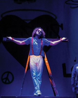 Godspell at ORR
Jesus, played by Max Tucker during the March 31 dress rehearsal, is part of a large ensemble of actors taking part in the Old Rochester Regional High School Drama Club's production of Godspell. Performances are scheduled for Thursday, April 7, at 7:00 pm with additional 7:00 pm performances on Friday and Saturday, April 8-9 and a 2:00 pm closing matinee performance on Palm Sunday, April 10. Photos by Ryan Feeney
