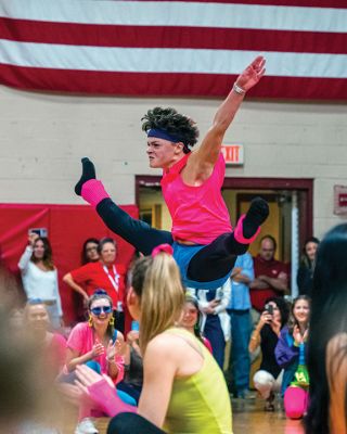 ORR Spirit Week
The culmination of Old Rochester Regional High School’s Spirit Week was a pep rally held after October 7 classes in the gymnasium. ORR sophomores performed a Wizard of Oz skit, and the ORR Bulldog joined Dorothy and company. The seniors displayed a "Back in Time/Back to the Future" theme, featuring a cleverly constructed “Delorean,” a colorful aerobics class, lots of action and energetic music with Marty McFly and Doc Brown characters joined by the heroic Bulldog. 
