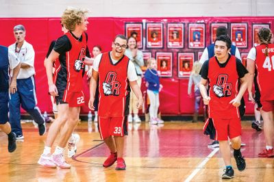 Old Rochester Regional Unified Basketball 
The Old Rochester Regional Unified Basketball team capped off its 2022-23 season with a 72-51 victory over Tri-Town Police officers at the high school. Try as they might, the local officers were unable to contain ORR’s Unified team, made up of special-needs athletes and partners who together played a fall schedule of games against other schools. 
