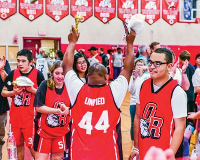 Old Rochester Regional Unified Basketball
The Old Rochester Regional Unified Basketball team capped off its 2022-23 season with a 72-51 victory over Tri-Town Police officers at the high school. Try as they might, the local officers were unable to contain ORR’s Unified team, made up of special-needs athletes and partners who together played a fall schedule of games against other schools. 
