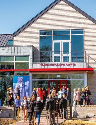 Travis Roy Student Center
Tabor Academy hosted an Open House on Tuesday morning at the new Travis Roy Student Center, which replaces the former library on the same spot. While the late Travis Roy is most widely known as a student-athlete whose college-hockey career lasted all of 11 seconds, his passion for student life, ceramics, sailing and the big part the Marion campus played in his life is reflected in the building of the new student center bearing his name. Photo by Ryan Feeney March 23, 2023 edition
