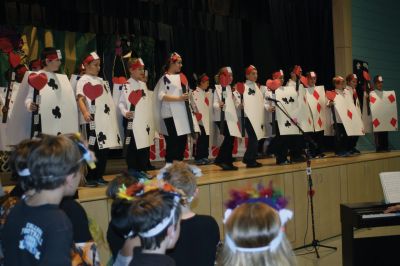 Alice in Wonderland
The Cards on stage at 'Alice in Wonderland' presented by the Rochester Memorial School fourth grade. Directed by Mrs. Susan Ellis. January 26, 2012 
