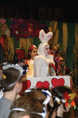 Alice in Wonderland
The White Rabbit played by Hannah Johnson in 'Alice in Wonderland' presented by the Rochester Memorial School fourth grade. Directed by Mrs. Susan Ellis. January 26, 2012 
