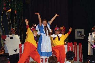 Alice in Wonderland
Tweedle Dee playd by Jameson Woodward, Alice played by Kyah Woodland, and Tweedle Dum played by Lucas Faulkner in 'Alice in Wonderland' presented by the Rochester Memorial School fourth grade. Directed by Mrs. Susan Ellis. January 26, 2012
