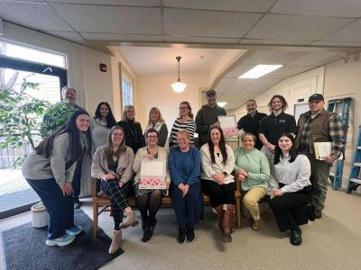 Pink Donuts 
Pink donuts have become a symbol of mental-health awareness and suicide prevention in Marion. On Monday, the town took part in “Pink Donuts for Alec Day” honoring the memory of Alec White by enjoying his favorite donut, pink frosted. Residents are encouraged to celebrate Alec’s memory and raise awareness by posting a social-media photo with a pink donut and the hashtag #pinkdonutsforalec. Photos courtesy Town of Marion
