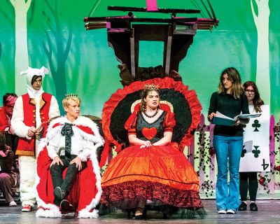 Alice in Wonderland
The Old Rochester Regional High School theater group’s production of “Alice in Wonderland” opens on Thursday, November 17, at 7:00 pm. Alice is played by Cattarinha Nunes, while the King is played by Jackson Veugen and the Queen of Hearts by Kathleen Dunn. Photos by Ryan Feeney
