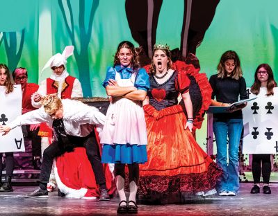 Alice in Wonderland
The Old Rochester Regional High School theater group’s production of “Alice in Wonderland” opens on Thursday, November 17, at 7:00 pm. Alice is played by Cattarinha Nunes, while the King is played by Jackson Veugen and the Queen of Hearts by Kathleen Dunn. Photos by Ryan Feeney
