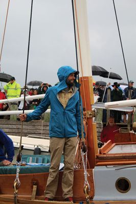 Arabella
A large crowd gathered on a rainy Saturday morning at Shipyard Park and Mattapoisett Harbor to witness the launch of “Acorn to Arabella,” a wooden sailboat made by hand in western Massachusetts. Photos by Mick Colageo
