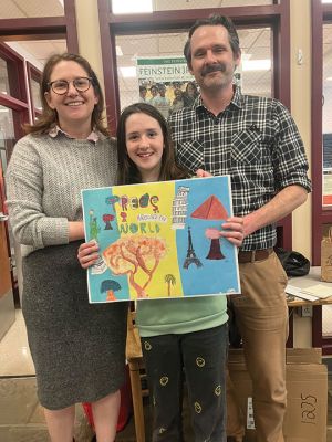 Arbor Day Poster Contest
On April 1, Old Hammontown School art teacher Greta Anderson, along with the student artists participating in the Arbor Day Poster Contest, gathered to receive awards. The participants this year included those students whose submissions were recognized for special merit. The students who won were First Place winner Beatrix Apperson and Second Place winner MJ Gendreau. Each winner received a gift certificate to a local eatery. Other entries of special merit were Most Inspirational by Brooke Mello, Most Creat
