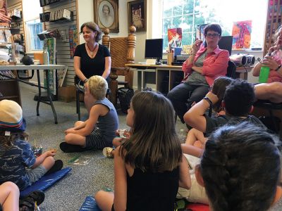 Michelle Cusolito
Children’s author and Rochester resident Michelle Cusolito read from her latest release “Flying Deep” on July 23 at Rochester’s Plumb Library. Photo by Marilou Newell
