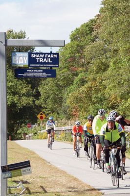 Buzzards Bay Watershed Ride 
It was a windy ride for the 120 participants of the 9th Annual Buzzards Bay Watershed Ride on October 4. From Westport to Falmouth, cyclists rode either the 75-mile or 35-mile route to raise funds for the Buzzards Bay Coalition, bringing in nearly $90,000. Riders paused at Eastover Farm in Rochester for a lunch break before continuing on for the remaining 35 miles. Photos by Colin Veitch
