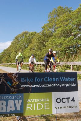 Buzzards Bay Watershed Ride 
It was a windy ride for the 120 participants of the 9th Annual Buzzards Bay Watershed Ride on October 4. From Westport to Falmouth, cyclists rode either the 75-mile or 35-mile route to raise funds for the Buzzards Bay Coalition, bringing in nearly $90,000. Riders paused at Eastover Farm in Rochester for a lunch break before continuing on for the remaining 35 miles. Photos by Colin Veitch
