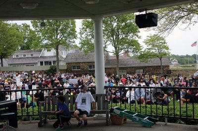 Black Lives Matter
Several hundred people marched from the Mattapoisett Park and Ride on North Street down to Shipyard Park on June 5 to participate in a “Black Lives Matter” protest organized by Bridgewater State University professor Sarah Thomas and Bristol Community College professor Stacie Hess and promoted by Tri-Town Against Racism. Photo by Mick Colageo
