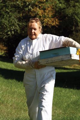 Honey I’m Home! 
This beehive is thriving thanks to the careful attention paid by local beekeeper Linda Rinta. Rinta gave a talk on bees and honey production in Marion on Saturday and invited us to her property on Sunday to observe her practicing her craft. 
