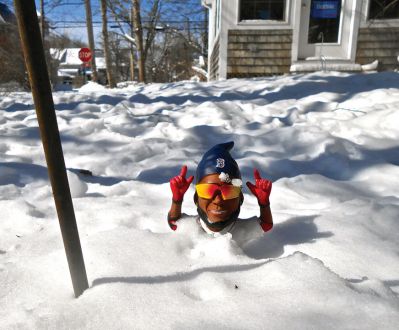 Big Papi
Here’s Big Papi standing neck deep in the snow. Teresa Dall had put him out recently thinking that spring was here, but then the snow… Photo courtesy of Teresa Dall
