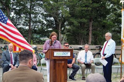 Shining Tides Multiuse Pathway
The official opening of the Shining Tides multiuse pathway took place on June 12 with approximately 75 people gathered to applaud the 20-year effort. The Massachusetts Department of Transportation hosted the ribbon-cutting event where the elevated bridge span crosses the Mattapoisett River and Eel Pond marshlands. Representative William Straus noted the hard work of both local volunteers and government members, as well as the support and work done by those associated with Secretary of Transportation 
