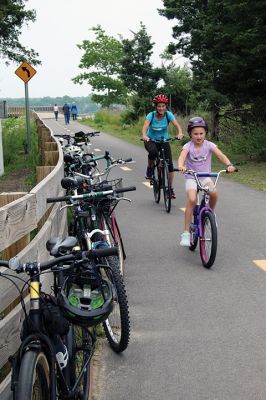 Shining Tides Multiuse Pathway
The official opening of the Shining Tides multiuse pathway took place on June 12 with approximately 75 people gathered to applaud the 20-year effort. The Massachusetts Department of Transportation hosted the ribbon-cutting event where the elevated bridge span crosses the Mattapoisett River and Eel Pond marshlands. Representative William Straus noted the hard work of both local volunteers and government members, as well as the support and work done by those associated with Secretary of Transportation 
