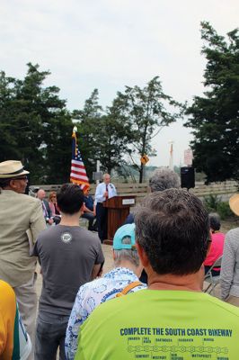 Shining Tides Multiuse Pathway
The official opening of the Shining Tides multiuse pathway took place on June 12 with approximately 75 people gathered to applaud the 20-year effort. The Massachusetts Department of Transportation hosted the ribbon-cutting event where the elevated bridge span crosses the Mattapoisett River and Eel Pond marshlands. Representative William Straus noted the hard work of both local volunteers and government members, as well as the support and work done by those associated with Secretary of Transportation 
