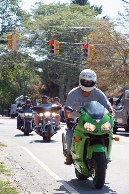 Brad Barrows Ride
The annual Brad Barrows Ride took place on Saturday, September 19, with around 60 to 70 participants riding on roughly 40 motorcycles. The fundraiser proceeds go to fund local youth sports, a cause that was dear to the late Barrows’ heart. Barrows was the owner of the bad “Brad’s” in Mattapoisett until his death in 2007. Photos by Colin Veitch
