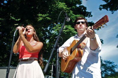 Marion Block Party
The Marion Block Party, which was held on Saturday, August 25, 2012, featured a variety of live musical acts by local artists.  (from left) Sarah Martin and Scott Bissonnette, who played music from blues to folk to classic rock.  Photo by Eric Tripoli.
