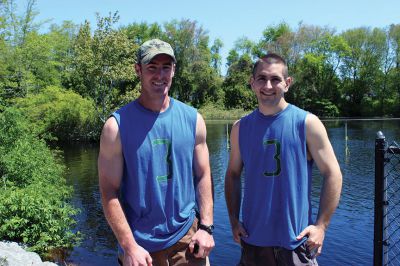 Memorial Day Boat Race
Dan Lawrence and William D. Watling III of Rochester (above left) broke the race record, winning the men’s division with a time of 1:46:59. Amy Hartley-Matteson of Mattapoisett and Katherine Hartley of Rochester (2:11:14) won the women’s division for the third consecutive time – the second time they’ve three-peated. But the day’s biggest champion was 2-year-old Chloe Harding (above right), a cancer survivor who raced with her father, Harrison. Photos by Felix Perez and Nick Walecka.
