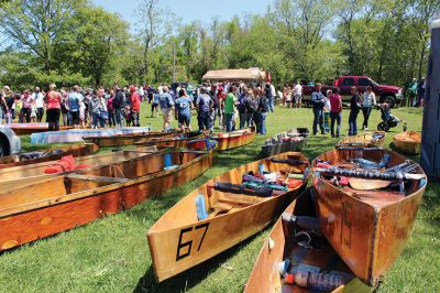 Memorial Day Boat Raceo
Dan Lawrence and William D. Watling III of Rochester (above left) broke the race record, winning the men’s division with a time of 1:46:59. Amy Hartley-Matteson of Mattapoisett and Katherine Hartley of Rochester (2:11:14) won the women’s division for the third consecutive time – the second time they’ve three-peated. But the day’s biggest champion was 2-year-old Chloe Harding (above right), a cancer survivor who raced with her father, Harrison. Photos by Felix Perez and Nick Walecka.
