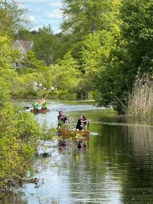 Rochester Memorial Day Boat Race
The Rochester Memorial Day Boar Race took place this past Monday. The event, sponsored by the Rochester Fire Department, saw contestants build boats and race south along the Mattapoisett River. According to organizers, the race is 12 miles long, beginning in Grandma Hartley's Reservoir off Snipatuit Road and finishing just before Route 6. Photo by Sam Bishop
