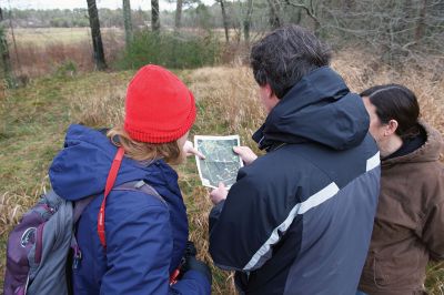 The Bogs in Mattapoisett 
The Buzzards Bay Coalition on Saturday, January 16 led a group through The Bogs in Mattapoisett for a winter hike. Walkers donned raingear just in case the rain wasn’t quite over yet. Photos by Colin Veitch
