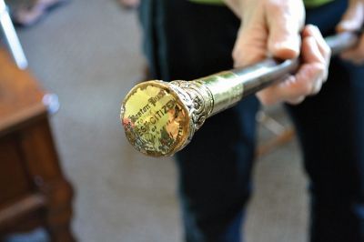 Boston Post Cane
Ninety-eight year-old Margaret Nye was presented with the Boston Post Cane by Selectman Jody Dickerson in her Converse Street home on July 19. The cane is passed to the oldest resident of town and is a 105 year-old tradition throughout New England. Photos by Jean Perry
