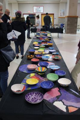 Project Empty Bowls
The Ceramics and Art I students at ORRHS created these one-of-a-kind bowls to serve up hot soup during the school’s first ever Project Empty Bowls fundraiser on November 29. The Empty Bowls Project is an international grassroots effort to raise funds and awareness of hunger. Proceeds from the event will go towards helping local folks in need put food in their families’ bowls. Photo by Jean Perry
