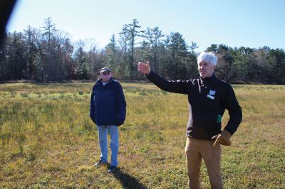 Buzzards Bay Coalition
Brendan Annett of the Buzzards Bay Coalition takes media members on a tour of conservation land restricted against development for the sake of clean drinking water in Acushnet, Fairhaven, Marion, Mattapoisett and Rochester. Photos by Mick Colageo. November 23, 2023
