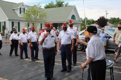 100th Birthday
Paul Brown, Mattapoisett resident and a World War II veteran, was celebrated on Friday, July 24 on his 100th birthday, by the Marine Corps League of New Bedford and a gathering of local supporters. Photos by Mick Colageo
