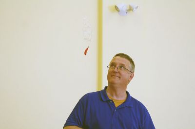 Bubbles, bubbles, everywhere! 
Kids were spellbound by Keith Johnson and his “Bubbleology” show at the Marion Music Hall on June 22, sponsored by the Elizabeth Taber Library. Ty Mackenzie, 9, was the lucky one who got to be swallowed up by a giant bubble. Photos by Jean Perry
