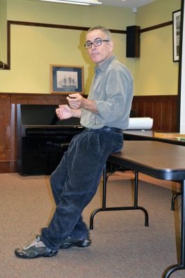 Bug Guy
This man eats bugs. Entomaphagist David Gracer was at the Mattapoisett Library October 28 explaining how eating bugs could save the world, and fed a few mealworms to some brave (and hungry) Tri-Town children. Photos by Jean Perry 
