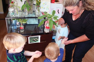 Butterfly Release
Debbie Thompson of Marion raised monarch butterflies from caterpillar to chrysalis with her preschool students and finally released them on September 26. This is the second year Thompson raised butterflies, tagged them, and released them into the wild with her students. “For the kids it’s such a magical thing,” said Thompson. The bright blue sky made a spectacular backdrop for the butterflies’ bright wings as they flew away. Photos by Jean Perry
