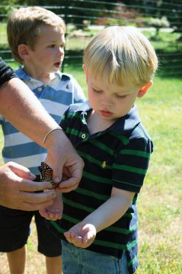 Butterfly Release
Debbie Thompson of Marion raised monarch butterflies from caterpillar to chrysalis with her preschool students and finally released them on September 26. This is the second year Thompson raised butterflies, tagged them, and released them into the wild with her students. “For the kids it’s such a magical thing,” said Thompson. The bright blue sky made a spectacular backdrop for the butterflies’ bright wings as they flew away. Photos by Jean Perry
